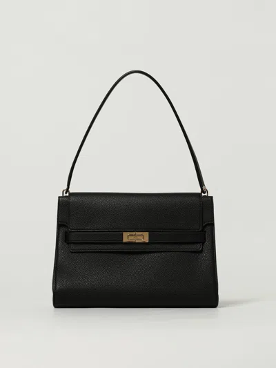 Tory Burch Chloé Sand Canvas Carry Shoulder Bag In Black