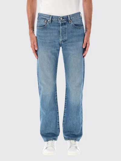 Levi's Blue Cotton Denim 501 Jeans In Blue