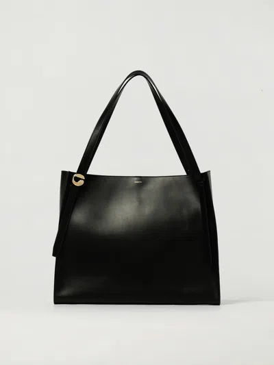 Coperni Black Shoulder Bag With Logo Detail And Logo Lettering On The Front In Leather Woman In Black