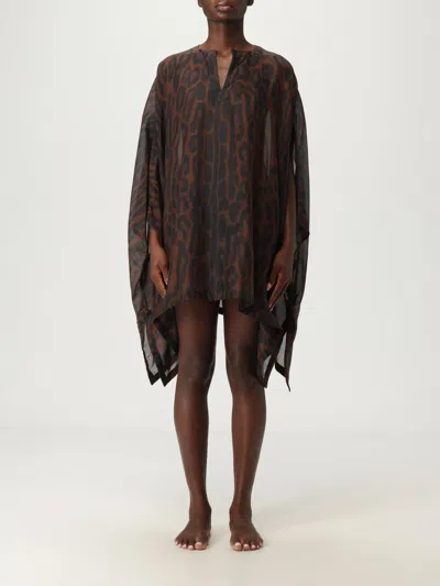 Tom Ford Ocelot-print Cotton-silk Mini Kaftan Dress In Brown