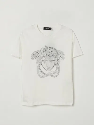 Versace Medusa-head Sequin-embellished T-shirt In White