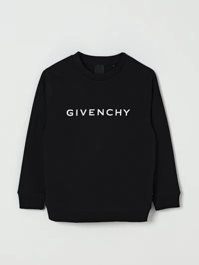 Givenchy Black Logo Print Cotton Sweatshirt In Black