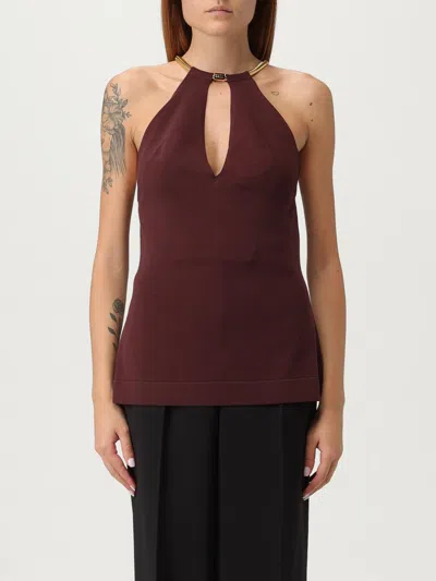 Elisabetta Franchi Top Merlot In Brown
