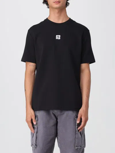 Balmain Logo Embroidered Crewneck T-shirt In Black
