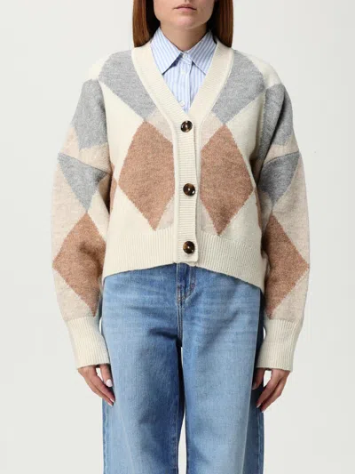 Barbour Diamond-pattern Wool-blend Cardigan In Multi
