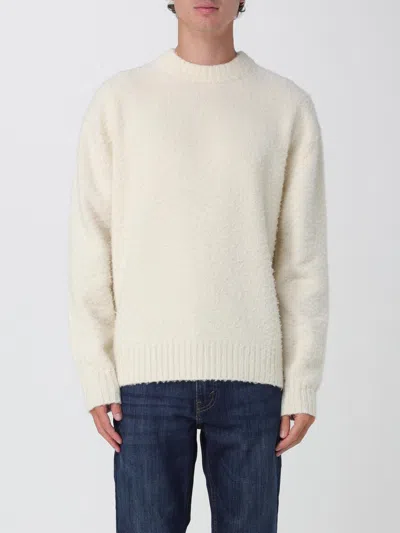 Axel Arigato Patch Beyond Crew Neck Sweater With Ribbed Hem In Neutral