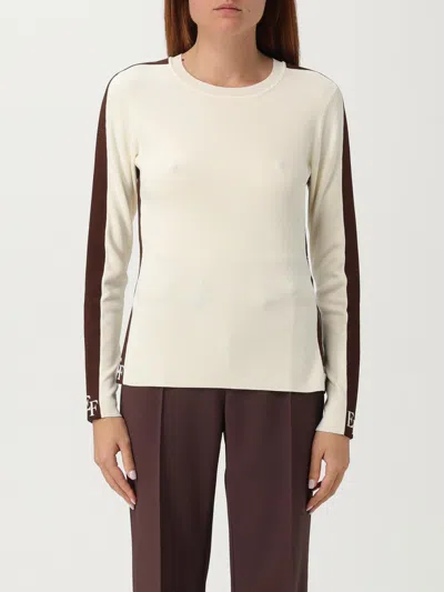 Elisabetta Franchi Sweater With Logo In White