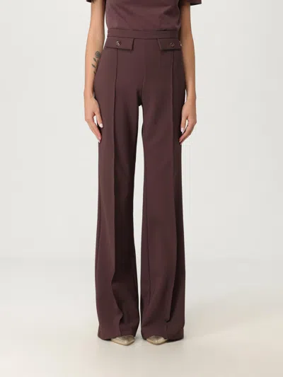 Elisabetta Franchi High-waisted Flared Pants With Decorative Button Details In Red