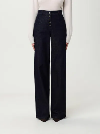Patrizia Pepe Dark Blue Denim Trousers In Blue