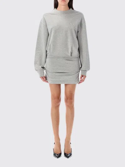 Attico Light American Fleece Mini Dress In Gray