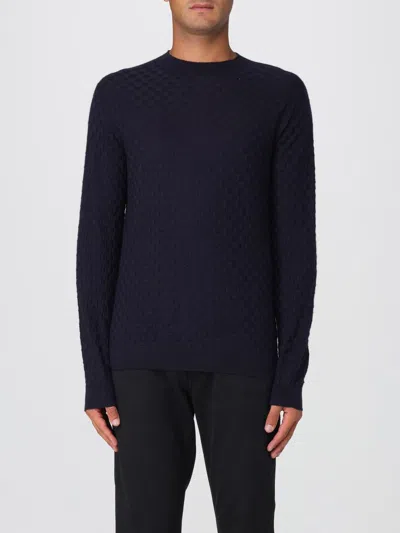Giorgio Armani Virgin Wool Sweater In Blue
