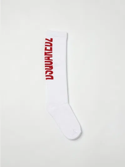 Dsquared2 Calzini Con Logo In White