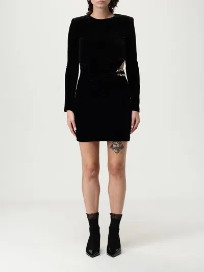 Self-portrait Mini Velvet Dress In Black