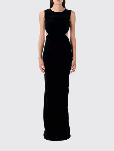 Rick Owens Open Back Gown Dress In Black