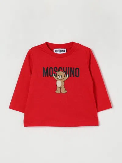 Moschino Red T-shirt For Babykids With Teddy Bear In Red