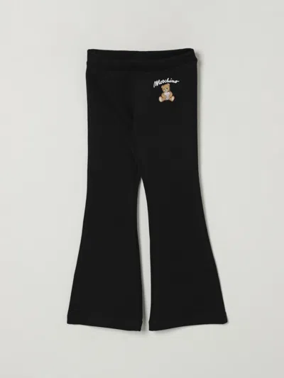 Moschino Kids Leggings With Logo Print In Black