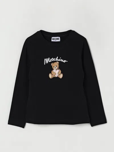 Moschino Black T-shirt For Girl With Teddy Bear In Black