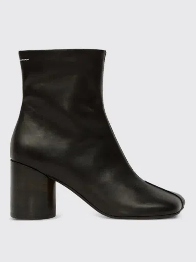 Mm6 Maison Margiela Mm6 By Maison Margiela Black Leather Ankle Booties In Black