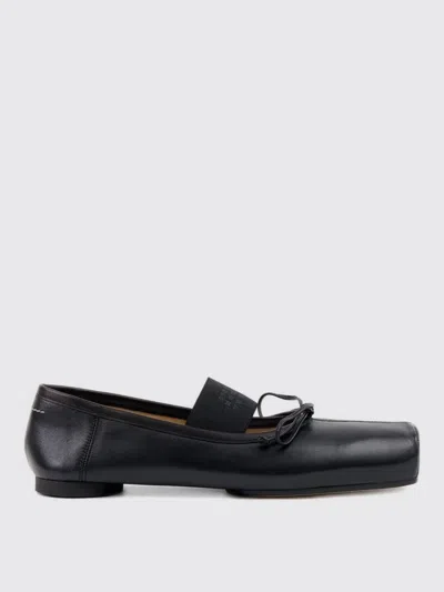 Mm6 Maison Margiela Mm6 By Maison Margiela Tabi Split-toe Ballet Flats With Elastic Strap In Black