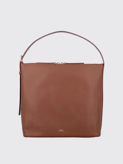 Apc A.p.c. Vera Leather Bag With Adjustable Strap In Brown