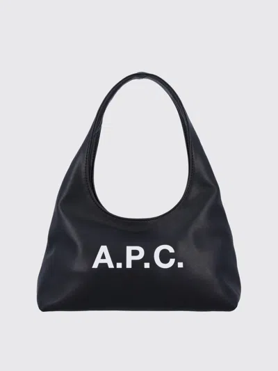 Apc A.p.c. Black Bag With Magnetic Fastening In Black