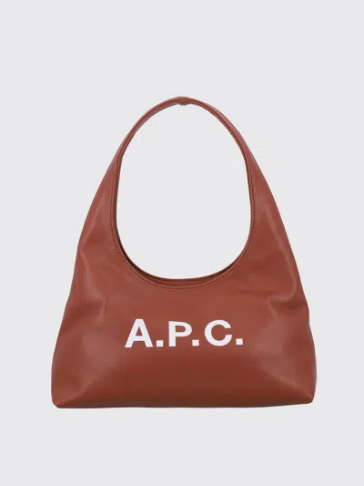 Apc A.p.c. Cognac Brown Shoulder Bag In Brown