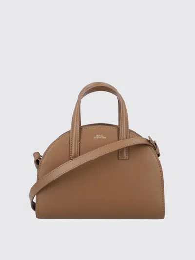 Apc A.p.c. Tote Demi Lune Small In Brown