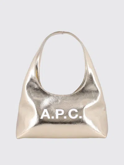 Apc A.p.c. Small Golden Shoulder Bag "baby Ninon" In Gold