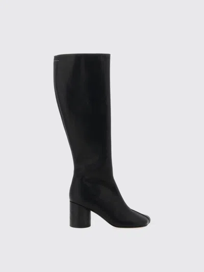 Mm6 Maison Margiela Mm6 By Maison Margiela Black Leather Tabi Boot In Black