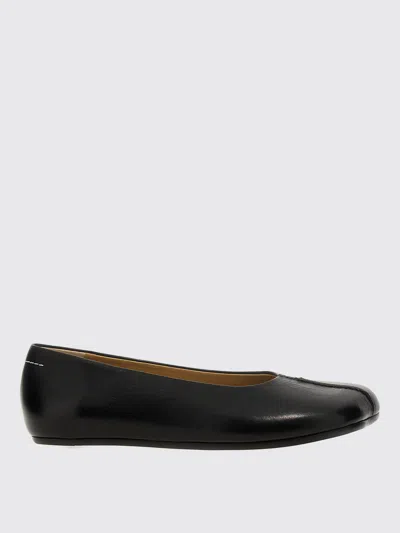 Mm6 Maison Margiela Mm6 By Maison Margiela Black Leather Ballet Flats