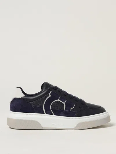 Ferragamo Cassina Gan 2 Low Top Sneakers In Blue