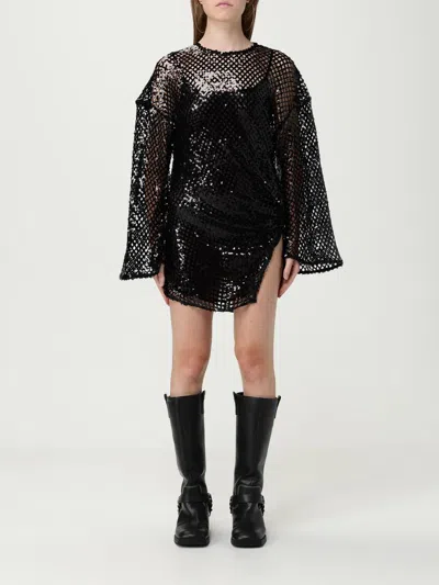 Attico Mini Abito In Rete Decorata Donna In Black
