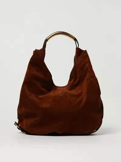Moschino Handle Me Ring Handle Shoulder Bag In Brown