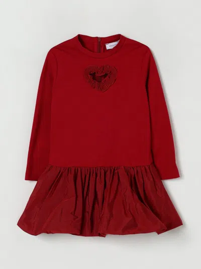 Monnalisa Kids' Long-sleeve Dress In Red