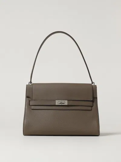 Tory Burch Large Shoulder Bag Metal Hardware In Gray