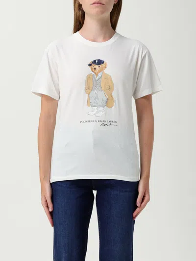 Polo Ralph Lauren White Polo Bear T-shirt In White