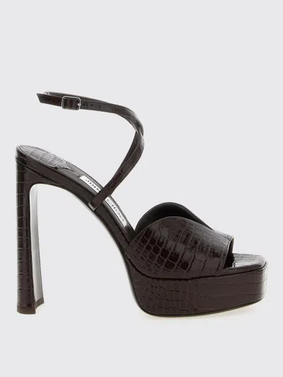 Jimmy Choo Karli 125 Croc-effect Platform Sandals In Brown