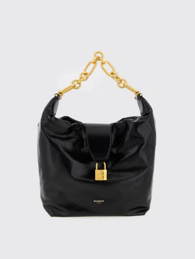 Balmain 'chain Strap Padlock Detail' Shoulder Bag In Black