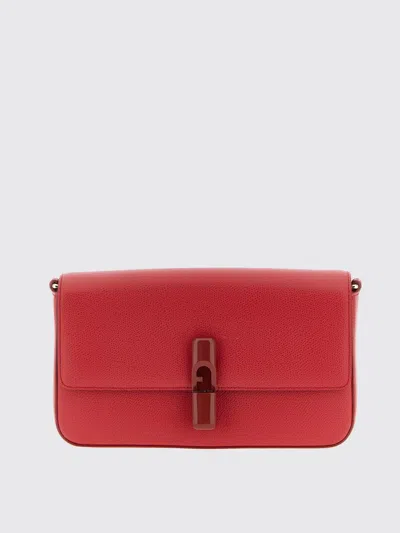 Furla Iride Small Red Leather Crossbody Bag In Red