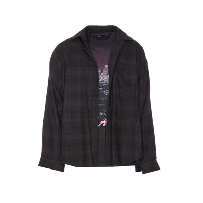 Balenciaga Layered Construction Shirt Featuring Patch Pocket In Black
