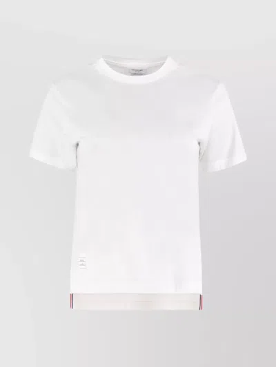 Thom Browne Crew-neck T-shirt Ribbed Side Slit In White