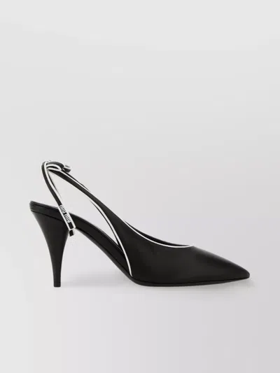 Miu Miu Cone Heel Pointed Toe Pumps In Black