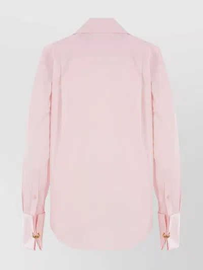 Loewe Poplin Shirt With Pleated Neck Tie In Pink