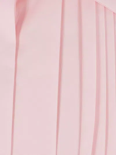 Loewe Poplin Shirt With Pleated Neck Tie In Pink