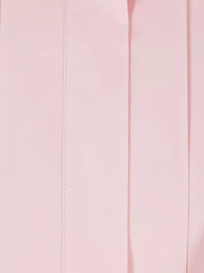 Loewe Poplin Shirt With Pleated Neck Tie In Pink
