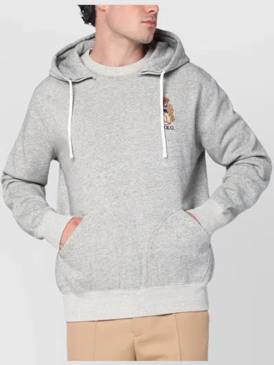 Polo Ralph Lauren Gray Polo Bear Hoodie In Gray