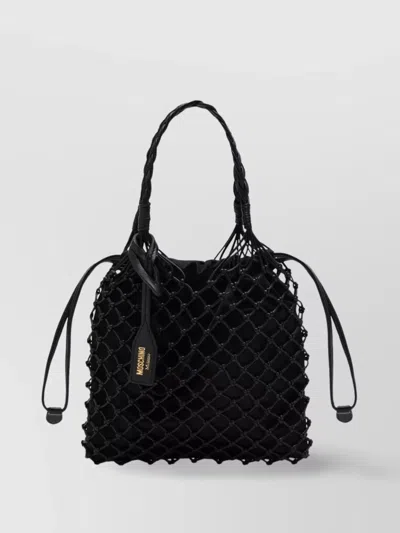Moschino Women Woven Nappa Leather Shopping Bag