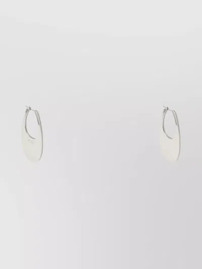 Coperni Medium Swipe Oval Earrings In Silver