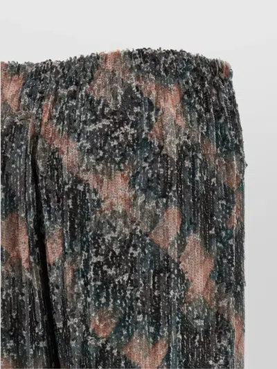 Dries Van Noten Waistband Pants Wide Leg Textured Fabric In Multi