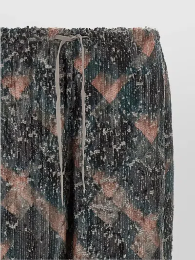 Dries Van Noten Waistband Pants Wide Leg Textured Fabric In Multi